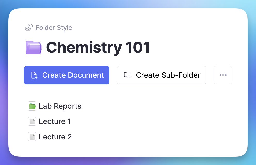 Organized folder hierarchy in RemNote sidebar