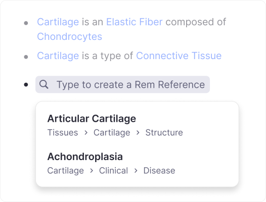 Reference search showing suggested results dropdown